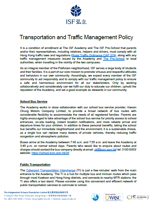 Transportation and Traffic Management Policy